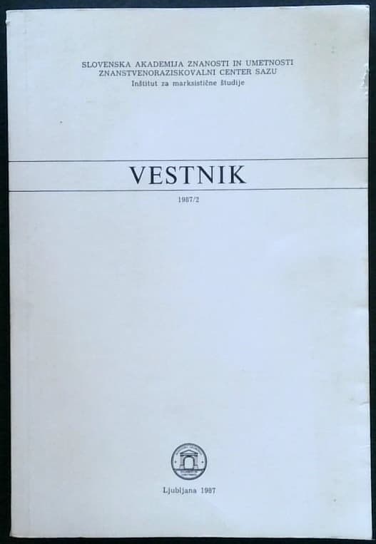Naslovnica knjige Vestnik IMŠ 1987/2
