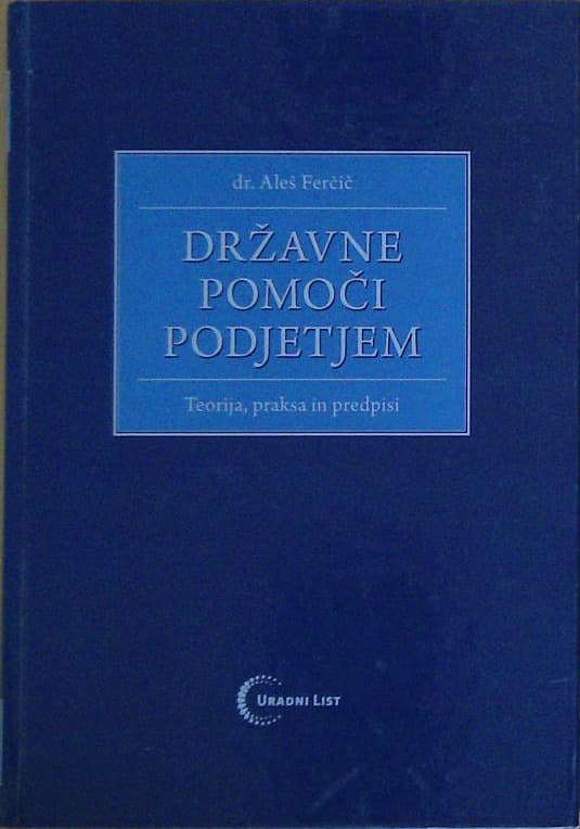 Naslovnica knjige Državne pomoči podjetjem