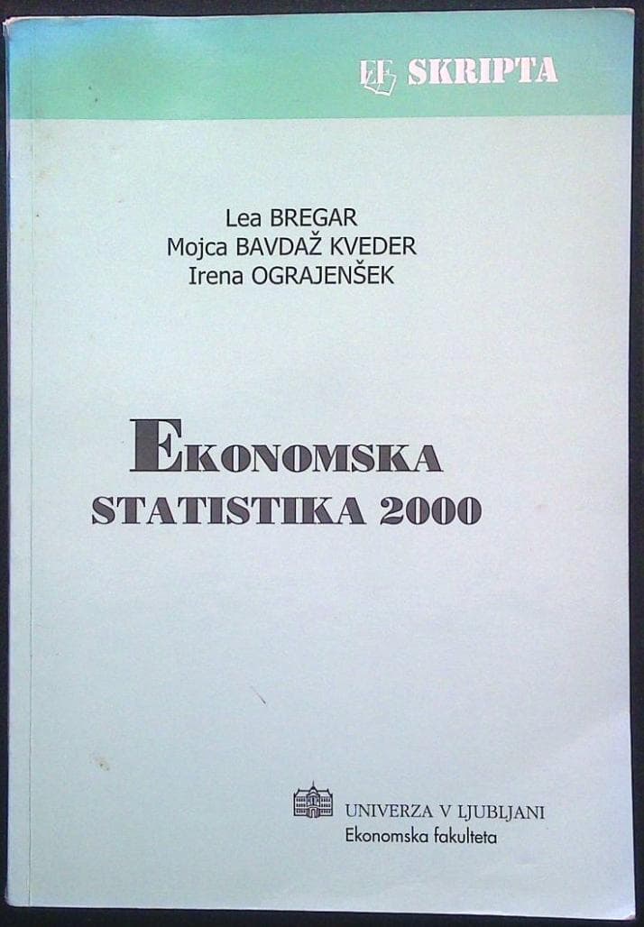 Naslovnica knjige Ekonomska statistika 2000