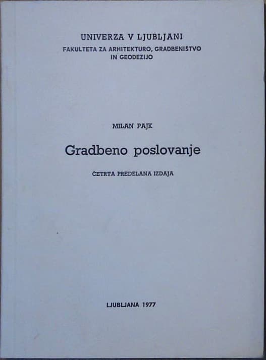 Naslovnica knjige Gradbeno poslovanje