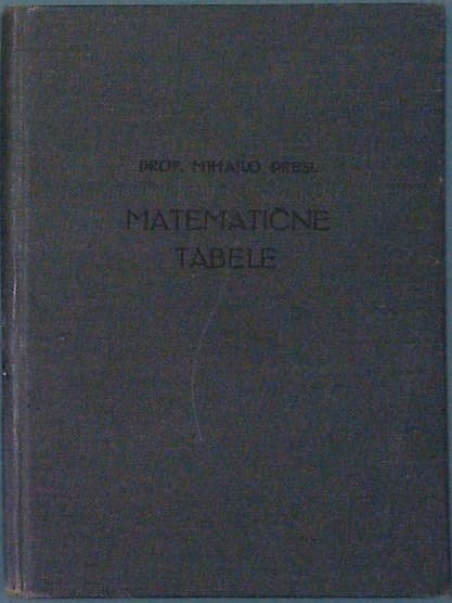 Naslovnica knjige Matematične tabele