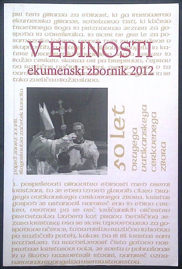 Naslovnica knjige V edinosti (ekumenski zbornik 2012 - Kraljestvo božje LXVII)