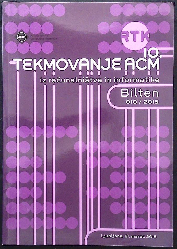 Naslovnica knjige 10. Tekmovanje ACM iz računalništva in informatike