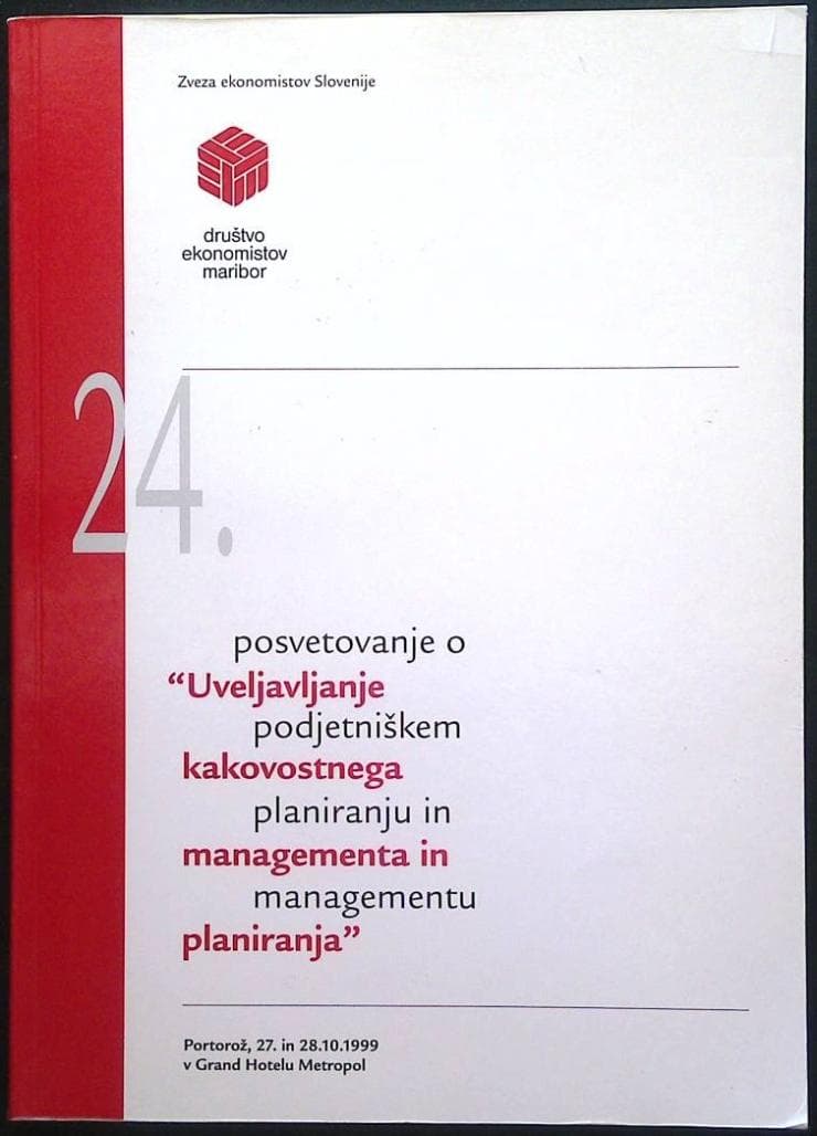 Naslovnica knjige 24. posvetovanje o podjetniškem planiranju in managementu