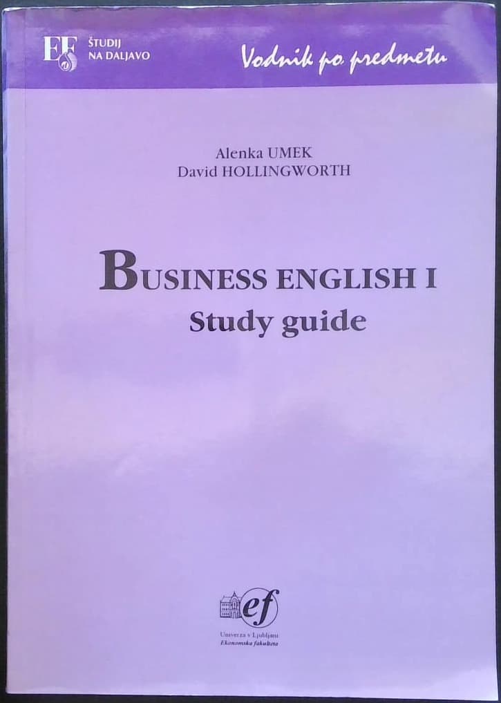 Naslovnica knjige Business english 1 - Study guide