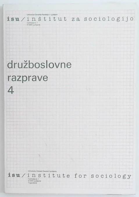 Naslovnica knjige Družboslovne razprave, letnik III., št. 4