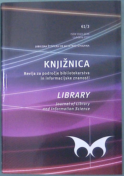 Naslovnica knjige Knjižnica - Revija za področje bibliotekarstva in informacijske znanosti 61/3