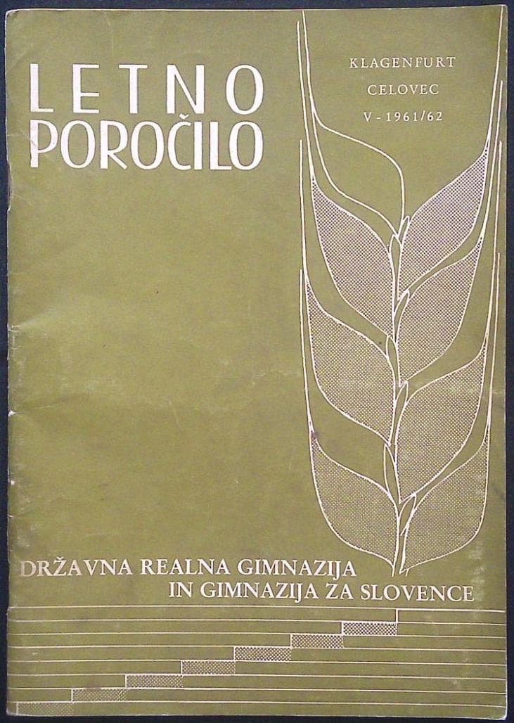 Naslovnica knjige Letno poročilo V. (državne realne gimnazije in gimnazije za Slovence)