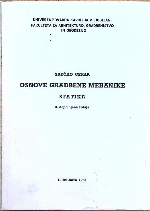 Naslovnica knjige Osnove gradbene mehanike - Statika