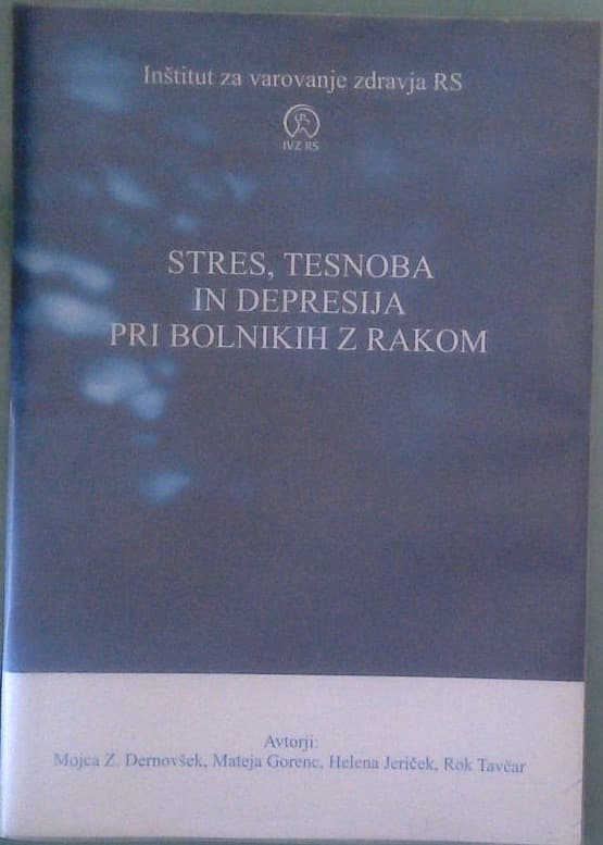 Naslovnica knjige Stres, tesnoba in depresija pri bolnikih z rakom