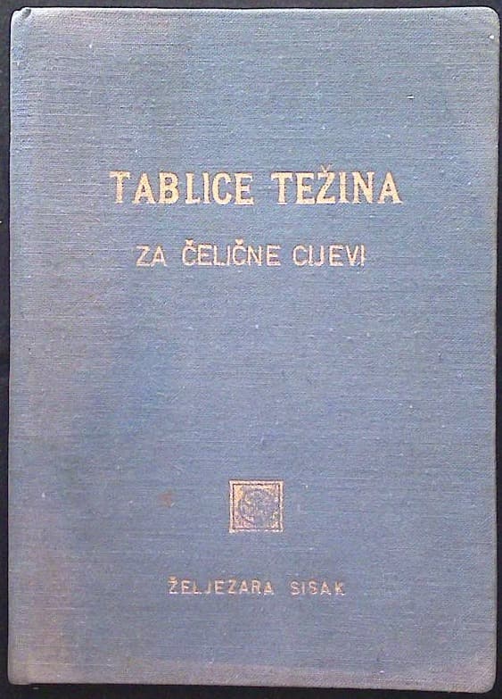 Naslovnica knjige Tablice težina (za čelične cijevi)