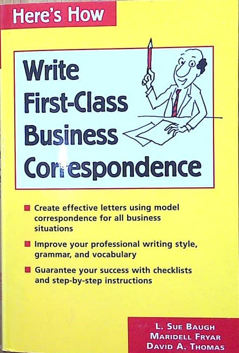 Naslovnica knjige Write First Class Business Correspondence
